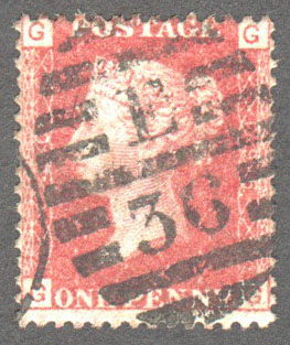 Great Britain Scott 33 Used Plate 196 - GG - Click Image to Close